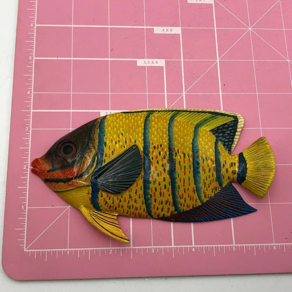 Vintage Don Edmond Studio Cocoa Damsel Tropical Fish Wall Hanging Sculpture